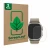 Front side of a product packaging with the brand logo ScreenLeaf. Next to it is the device Apple Watch Ultra 2 (49 mm) shown w