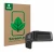Front side of a product packaging with the brand logo ScreenLeaf. Next to it is the device Bosch Purion 200 shown with the cor