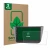 Front side of a product packaging with the brand logo ScreenLeaf. Next to it is the device Topway Android CarPlay (9") shown w