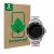 Front side of a product packaging with the brand logo ScreenLeaf. Next to it is the device Withings ScanWatch Nova (42 mm) sho