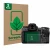 Front side of a product packaging with the brand logo ScreenLeaf. Next to it is the device Nikon Z6 III shown with the corresp