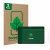 Front side of a product packaging with the brand logo ScreenLeaf. Next to it is the device Lenovo Tab K11 shown with the corre
