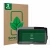 Front side of a product packaging with the brand logo ScreenLeaf. Next to it is the device Harley Davidson Soundstream V2 show