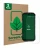 Front side of a product packaging with the brand logo ScreenLeaf. Next to it is the device Doogee V Max Plus shown with the co