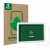 Front side of a product packaging with the brand logo ScreenLeaf. Next to it is the device Amazon Echo Hub 8" shown with the c