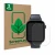 Front side of a product packaging with the brand logo ScreenLeaf. Next to it is the device Forever Kids Smartwatch shown with 