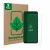 Front side of a product packaging with the brand logo ScreenLeaf. Next to it is the device Motorola Moto G05 shown with the co