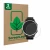 Front side of a product packaging with the brand logo ScreenLeaf. Next to it is the device Garmin Approach S44 shown with the 