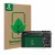 Front side of a product packaging with the brand logo ScreenLeaf. Next to it is the device Sony Alpha 6400A shown with the cor