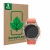 Front side of a product packaging with the brand logo ScreenLeaf. Next to it is the device Xiaomi Mibro GS Active shown with t