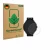 Front side of a product packaging with the brand logo ScreenLeaf. Next to it is the device Suunto Run shown with the correspon