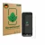 Front side of a product packaging with the brand logo ScreenLeaf. Next to it is the device Doro Aurora A30 shown with the corr