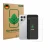 Front side of a product packaging with the brand logo ScreenLeaf. Next to it is the device Tecno Pova 7 Pro (Front+Camera) sho