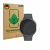 Front side of a product packaging with the brand logo ScreenLeaf. Next to it is the device Samsung Galaxy Watch 8 (44 mm) show
