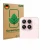 Front side of a product packaging with the brand logo ScreenLeaf. Next to it is the device Xiaomi 17 (ONLY Camera Lens) shown 