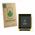 Front side of a product packaging with the brand logo ScreenLeaf. Next to it is the device Nayax VPOS Media 4 shown with the c