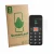 Front side of a product packaging with the brand logo ScreenLeaf. Next to it is the device Easyfone Prime A5 shown with the co