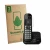 Front side of a product packaging with the brand logo ScreenLeaf. Next to it is the device Panasonic KX-TGC460 shown with the 