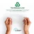 Information about the recycled backing material, which is made of 100% recycled PCR PET. At the bottom is the "Global Recycled