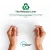 Information about the recycled backing material, which is made of 100% recycled PCR PET. At the bottom is the "Global Recycled